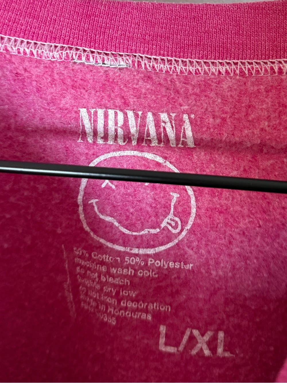 Urban Outfitters X Nirvana Pink Spiral Smiley Face Overdyed Crewneck
Sweatshirt - Picture 5 of 7